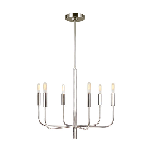 Generation Lighting - EC1006PN - Six Light Chandelier - BRIANNA - Polished Nickel