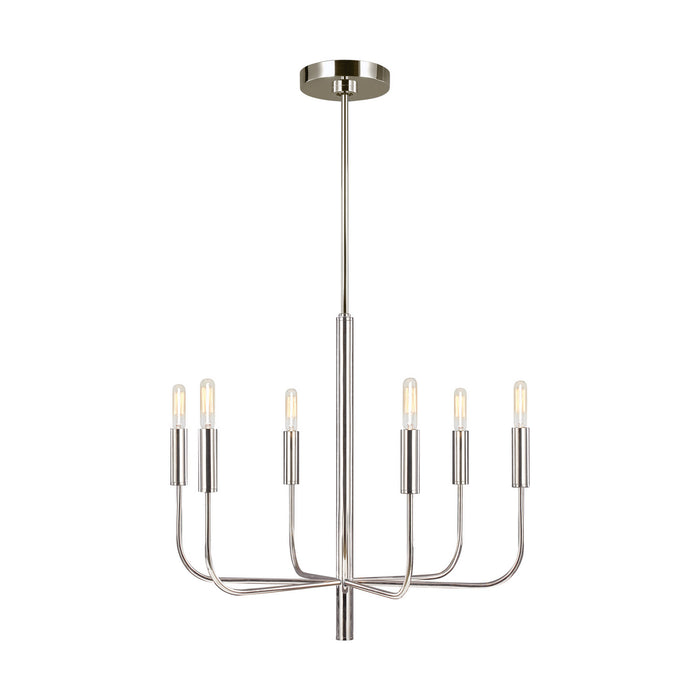 Generation Lighting - EC1006PN - Six Light Chandelier - BRIANNA - Polished Nickel