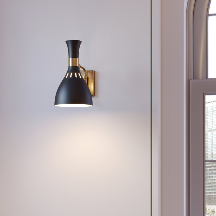 One Light Wall Sconce from the JOAN collection in Midnight Black finish
