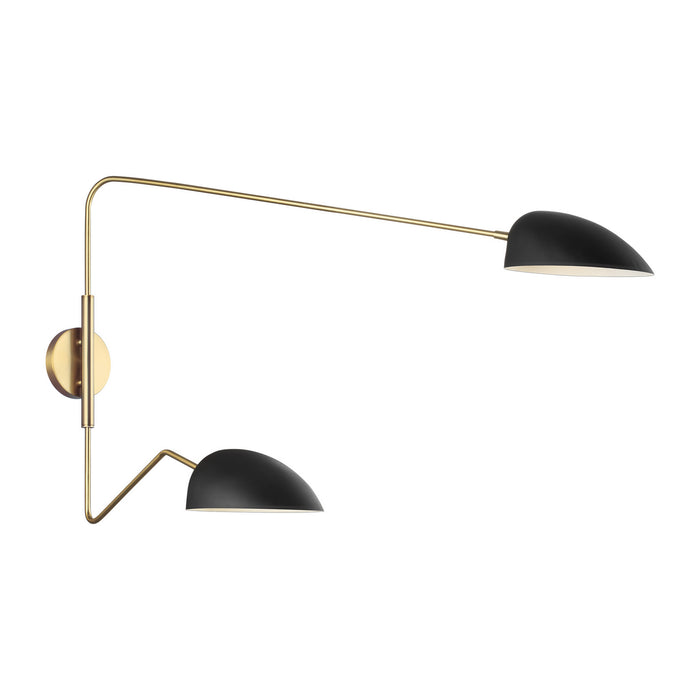 Two Light Wall Sconce from the JANE collection in Midnight Black finish