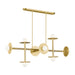 Generation Lighting - KC1008BBS - Eight Light Linear Chandelier - Nodes - Burnished Brass