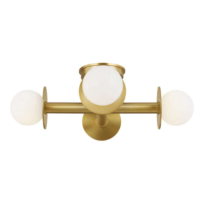 Four Light Flush Mount from the Nodes collection in Burnished Brass finish