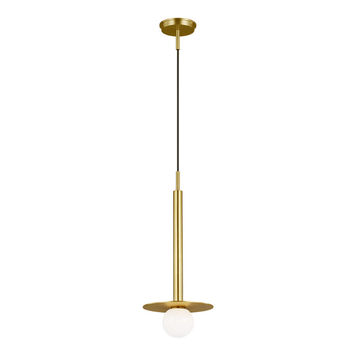 One Light Pendant from the Nodes collection in Burnished Brass finish