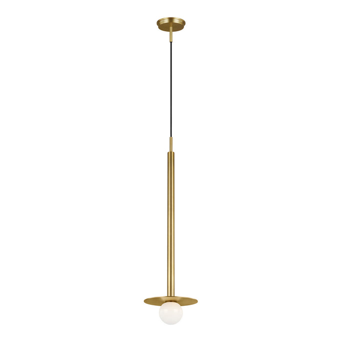 One Light Pendant from the Nodes collection in Burnished Brass finish
