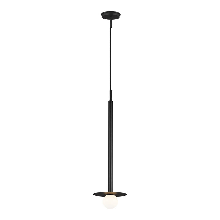 One Light Pendant from the Nodes collection in Midnight Black finish
