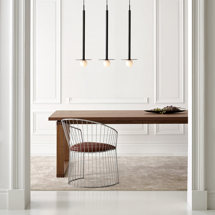 One Light Pendant from the Nodes collection in Midnight Black finish