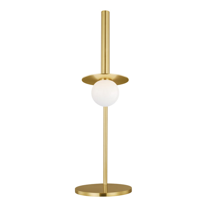 One Light Table Lamp from the Nodes collection in Burnished Brass finish
