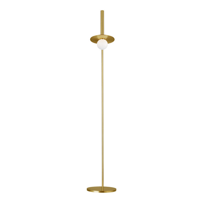 One Light Floor Lamp from the Nodes collection in Burnished Brass finish