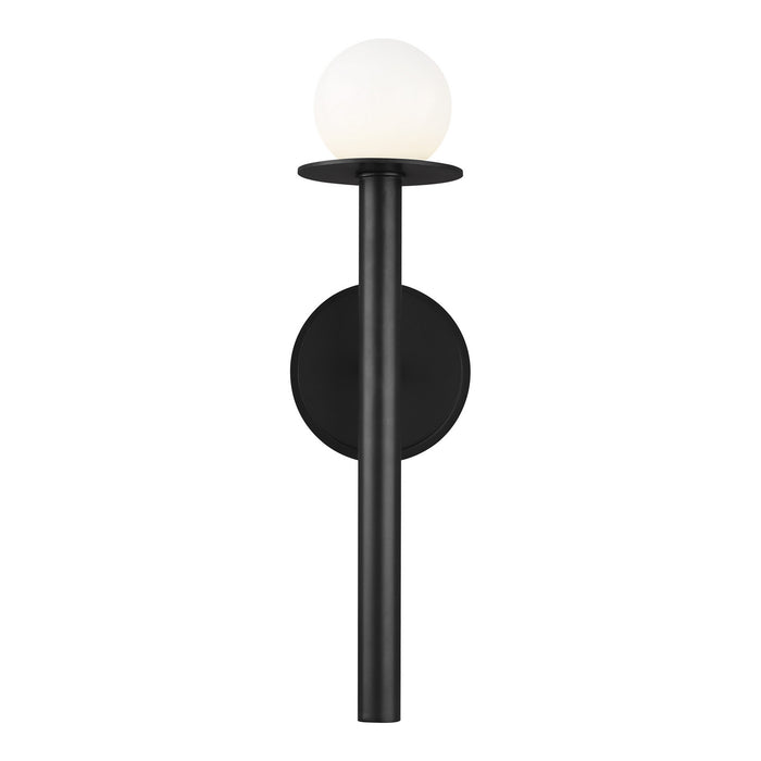 One Light Wall Sconce from the Nodes collection in Midnight Black finish