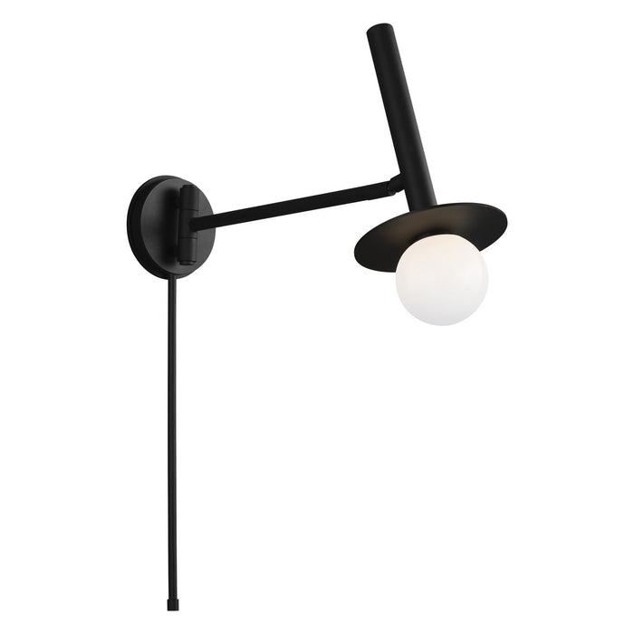 One Light Wall Sconce from the Nodes collection in Midnight Black finish