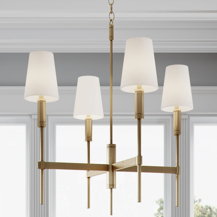Four Light Chandelier from the Beckham Classic collection in Burnished Brass finish
