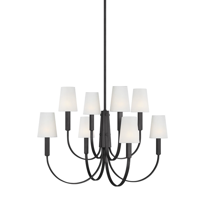 Eight Light Chandelier from the LOGAN collection in Aged Iron finish
