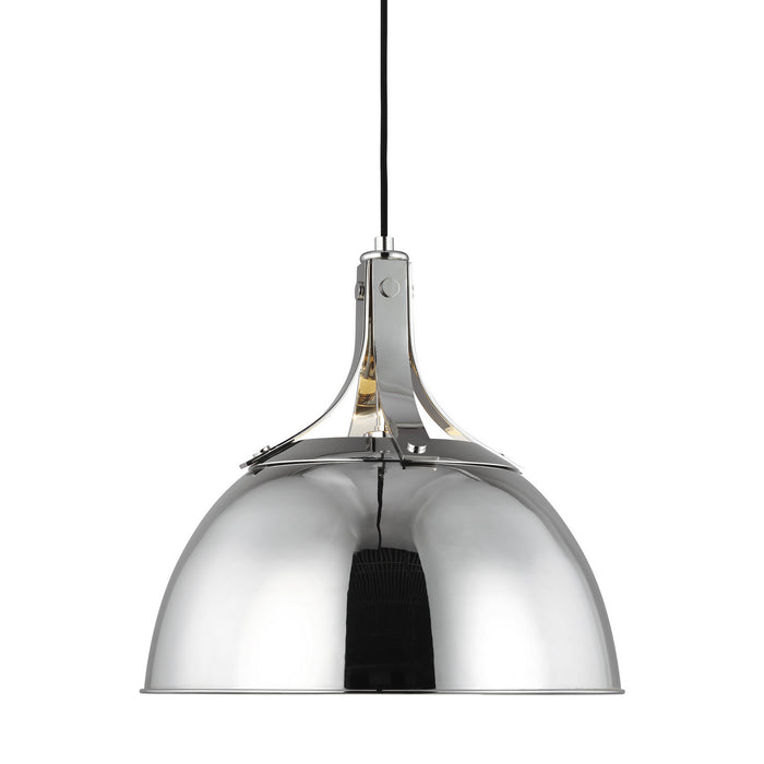 One Light Pendant from the LOGAN collection in Polished Nickel finish