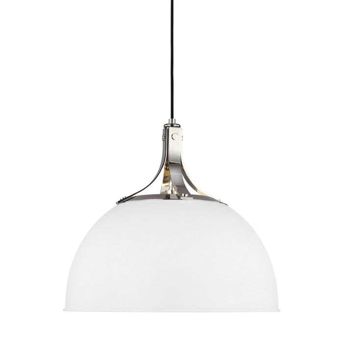 One Light Pendant from the LOGAN collection in Polished Nickel finish