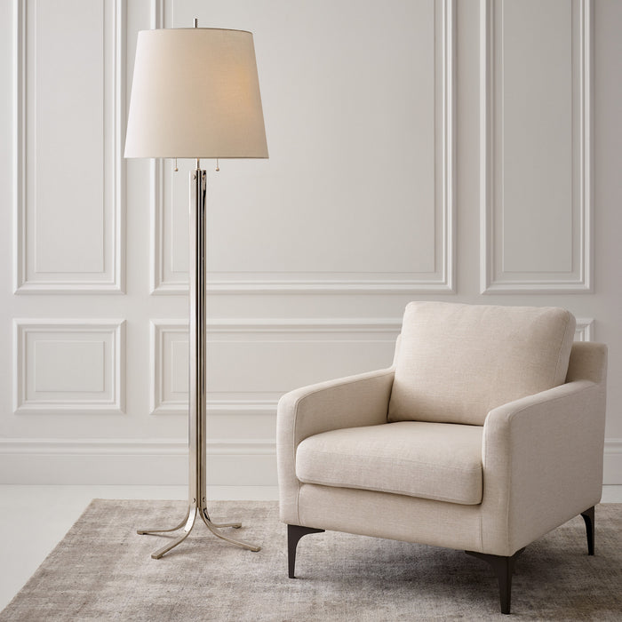 Two Light Floor Lamp from the LOGAN collection in Polished Nickel finish