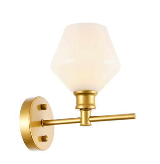 Elegant Lighting - LD2309BR - One Light Wall Sconce - Gene - Brass And Frosted White Glass