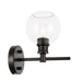 Elegant Lighting - LD2310BK - One Light Wall Sconce - Collier - Black And Clear Glass