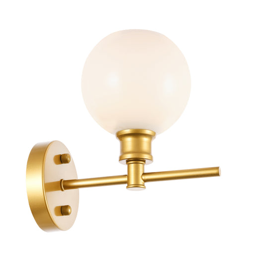 Elegant Lighting - LD2311BR - One Light Wall Sconce - Collier - Brass And Frosted White Glass