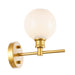 Elegant Lighting - LD2311BR - One Light Wall Sconce - Collier - Brass And Frosted White Glass