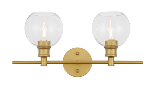Elegant Lighting - LD2314BR - Two Light Wall Sconce - Collier - Brass And Clear Glass