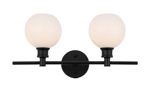 Elegant Lighting - LD2315BK - Two Light Wall Sconce - Collier - Black And Frosted White Glass