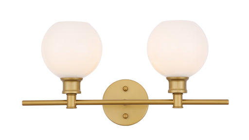 Elegant Lighting - LD2315BR - Two Light Wall Sconce - Collier - Brass And Frosted White Glass