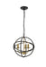 Elegant Lighting - LD4006D14BRD - Three Light Pendant - Octavia - Brass And Dark Brown