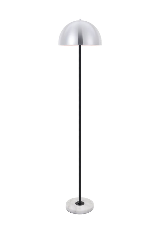 Elegant Lighting - LD4027F14BN - One Light Floor Lamp - Forte - Brushed Nickel And Black And White