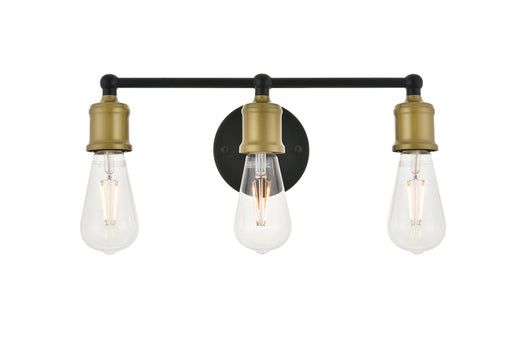 Elegant Lighting - LD4028W16BRB - Three Light Wall Sconce - Serif - Brass And Black
