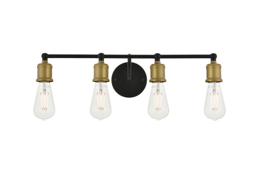 Elegant Lighting - LD4028W22BRB - Four Light Wall Sconce - Serif - Brass And Black