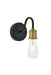 Elegant Lighting - LD4028W5BRB - One Light Wall Sconce - Serif - Brass And Black