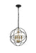 Elegant Lighting - LD5055D16BRB - Four Light Pendant - Wallace - Matte Black And Brass And Clear