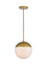 Elegant Lighting - LD6036BR - One Light Pendant - Eclipse - Brass And Frosted White
