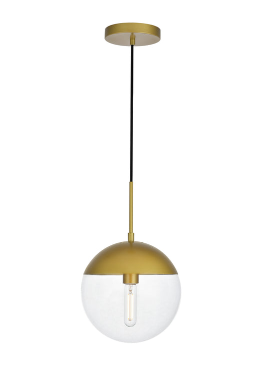 Elegant Lighting - LD6037BR - One Light Pendant - Eclipse - Brass And Clear