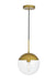 Elegant Lighting - LD6037BR - One Light Pendant - Eclipse - Brass And Clear