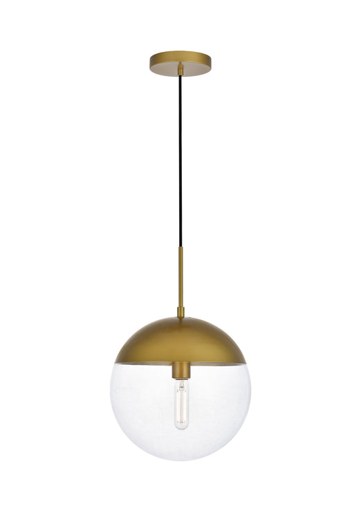 Elegant Lighting - LD6043BR - One Light Pendant - Eclipse - Brass And Clear