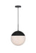 Elegant Lighting - LD6044BK - One Light Pendant - Eclipse - Black And Frosted White