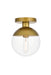 Elegant Lighting - LD6055BR - One Light Flush Mount - Eclipse - Brass And Clear
