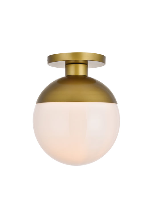 Elegant Lighting - LD6060BR - One Light Flush Mount - Eclipse - Brass And Frosted White