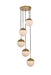 Elegant Lighting - LD6078BR - Five Light Pendant - Eclipse - Brass And Frosted White
