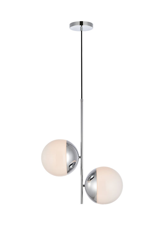 Elegant Lighting - LD6118C - Two Light Pendant - Eclipse - Chrome And Frosted White