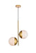 Elegant Lighting - LD6120BR - Two Light Pendant - Eclipse - Brass And Frosted White