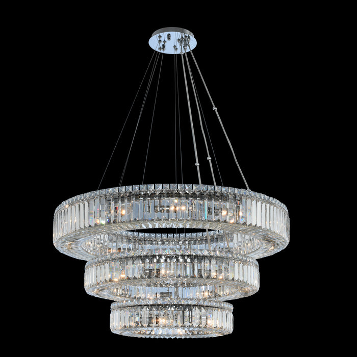 27 Light Pendant from the Rondelle collection in Chrome finish