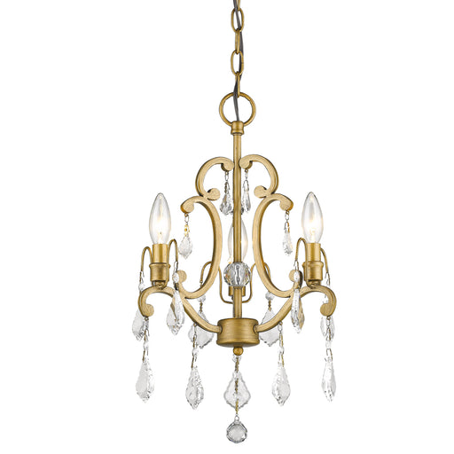 Acclaim Lighting - IN11355AG - Three Light Convertible Mini Chandelier - Claire - Antique Gold
