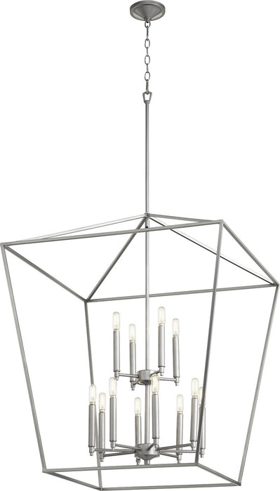 12 Light Entry Pendant from the Gabriel collection in Classic Nickel finish