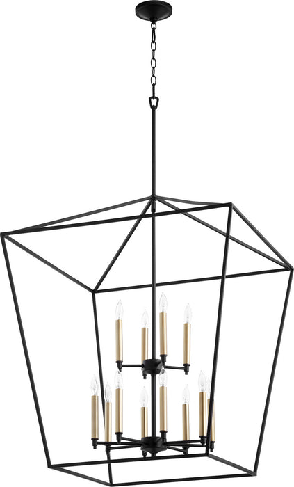 12 Light Entry Pendant from the Gabriel collection in Noir finish