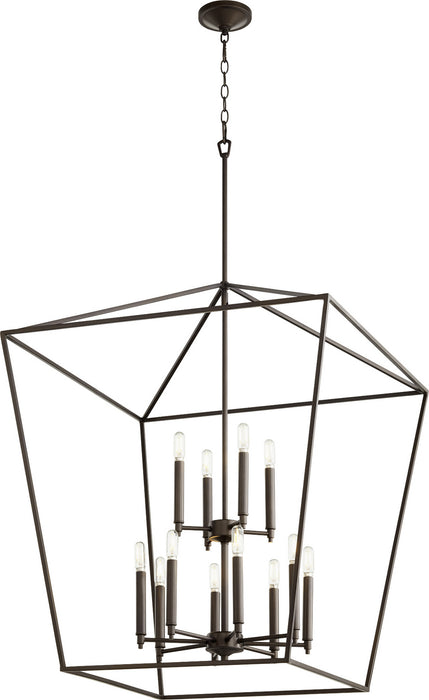 12 Light Entry Pendant from the Gabriel collection in Oiled Bronze finish