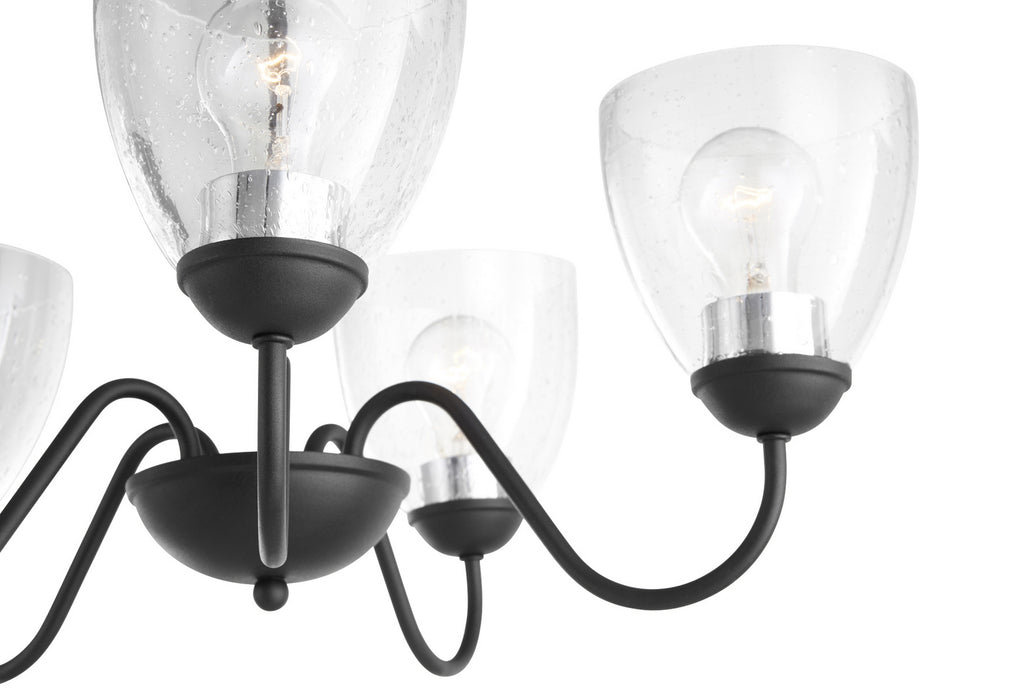 Five Light Chandelier in Noir finish