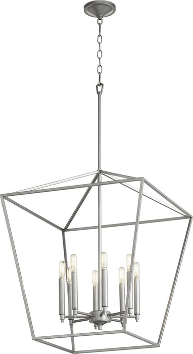 Eight Light Entry Pendant from the Gabriel collection in Classic Nickel finish