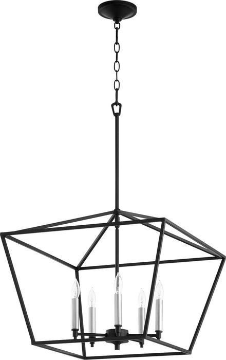 Five Light Chandelier from the Gabriel collection in Noir finish